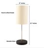 Cream Cylinder Fabric Shade with Modern Silver & Black Table Lamp for Bedroom & Living Room
