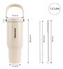 Cream DualSip Stainless Steel Double Wall Insulated Tumbler 1.2 Litre