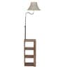 Lorelai Cream Fabric Shade Shelf Floor Lamp With Wood Base