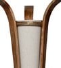 Cream Fabric Shade Novelty Floor Lamp With Wood Base