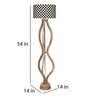 Cream Fabric Shade Floor Lamp With Brown Base