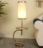 Starlet Cream Fabric Shade Shelf Floor Lamp With Iron Base