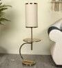 Starlet Cream Fabric Shade Shelf Floor Lamp With Iron Base