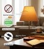 Cream Fabric Shade Table Lamp, Brown Wooden Base Bedside & Desk Light for Bedroom, Living Room & Home Decor