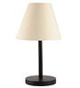 Cream Fabric Shade Table Lamp, Minimalist Bedside Lamp with Metal Base for Bedroom, Living Room & Study