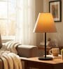 Cream Fabric Shade Table Lamp, Modern Bedside & Desk Lamp with Metal Base for Bedroom, Living Room & Home Decor