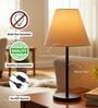 Cream Fabric Shade Table Lamp, Modern Bedside & Desk Lamp with Metal Base for Bedroom, Living Room & Home Decor