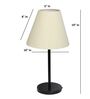 Cream Fabric Shade Table Lamp, Modern Bedside & Desk Lamp with Metal Base for Bedroom, Living Room & Home Decor