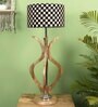 Cream Fabric Shade Table Lamp With Brown Base