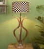 Cream Fabric Shade Table Lamp With Brown Base