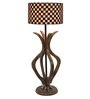 Cream Fabric Shade Table Lamp With Brown Base