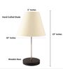 Cream Fabric Shade with Modern Silver & Black Table Lamp for Bedroom & Living Room
