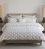 Blue Geometric 180 TC Cotton King Sized Bedsheet with 2 Pillow Covers