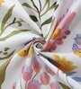 Cream Floral 160 TC Microfibre King Sized Bedsheet with 2 Pillow Covers