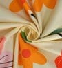 Cream Floral 160 TC Microfibre Queen Sized Bedsheet with 2 Pillow Covers