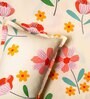 Cream Floral 160 TC Microfibre Queen Sized Bedsheet with 2 Pillow Covers