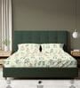 Cream Floral 200 TC Cotton Double Bedsheet with 2 Pillow Covers