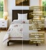 Cream Floral 300 GSM Cotton Single Bed Size Comforter