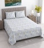 Grey Traditional 400 TC Cotton Queen Bedsheet with 2 Pillow covers Luxury Series Collection
