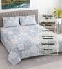 Blue Traditional 400 TC Cotton Queen Bedsheet with 2 Pillow covers Luxury Series Collection