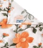 Cream Floral 7D King Size Cotton Blend Double Bedsheet with 2 Pillow Covers