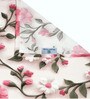 Cream Floral 7D King Size Cotton Blend Double Bedsheet with 2 Pillow Covers