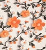 Cream Floral 7D King Size Cotton Blend Double Bedsheet with 2 Pillow Covers