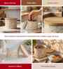 Cream Floral Chevron Printed Metal Airtight Containers With Wooden Lids Set Of 2