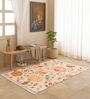 Cream Floral Hand Woven 6 Ft X 4 Ft  Dhurrie