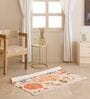 Cream Floral Hand Woven 6 Ft X 4 Ft  Dhurrie