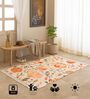 Cream Floral Hand Woven 6 Ft X 4 Ft  Dhurrie