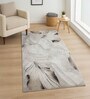Cream Floral Polypropylene 5 ft x 2.5 ft Machine Made Runner