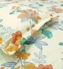 Cream Floral Printed Fitted Bedsheet for 72 x 78 Inches Mattress with 6 Inch Depth