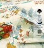 Cream Floral Printed Fitted Bedsheet for 72 x 78 Inches Mattress with 6 Inch Depth