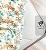 Cream Floral Printed Fitted Bedsheet for 72 x 78 Inches Mattress with 6 Inch Depth