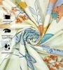 Cream Floral Printed Fitted Bedsheet for 72 x 78 Inches Mattress with 6 Inch Depth