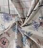 Cream Floral 300 TC Cotton Queen Sized Fitted Bed Sheets with 2 Pillow Covers