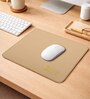 Cream Formal Plain Leather Rectangle Mousepad