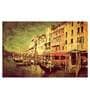 Vintage City In Cream Canvas Framed Art Print (33 x 21 Inches)