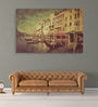 Vintage City In Cream Canvas Framed Art Print (33 x 21 Inches)