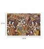 Radha Krishna In Cream Canvas Framed Art Print (33 x 21 Inches)