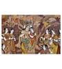 Radha Krishna In Cream Canvas Framed Art Print (33 x 21 Inches)