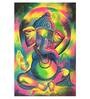Ganesha In Cream Canvas Framed Art Print (33 x 21 Inches)