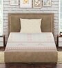 Cream Geometric 300 TC 100% Cotton Single Bed Sized Bed Sheets With 1 Pillow Cover