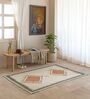 Cream Geometric Hand Woven 6 Ft X 4 Ft  Dhurrie