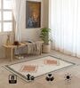 Cream Geometric Hand Woven 6 Ft X 4 Ft  Dhurrie
