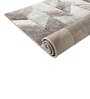 Cream Geometric Wool 4 Ft X 6 Ft Machine Made Carpet