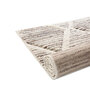 Cream Geometric Wool 5 ft X 7 ft Machine Made Carpet