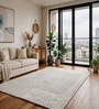Cream Geometric Wool And Cotton 5 X 8 Ft Hand Tufted Carpet