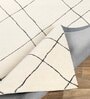 Cream Geometrical Wool 5 ft x 7 ft Hand tufted Carpet
